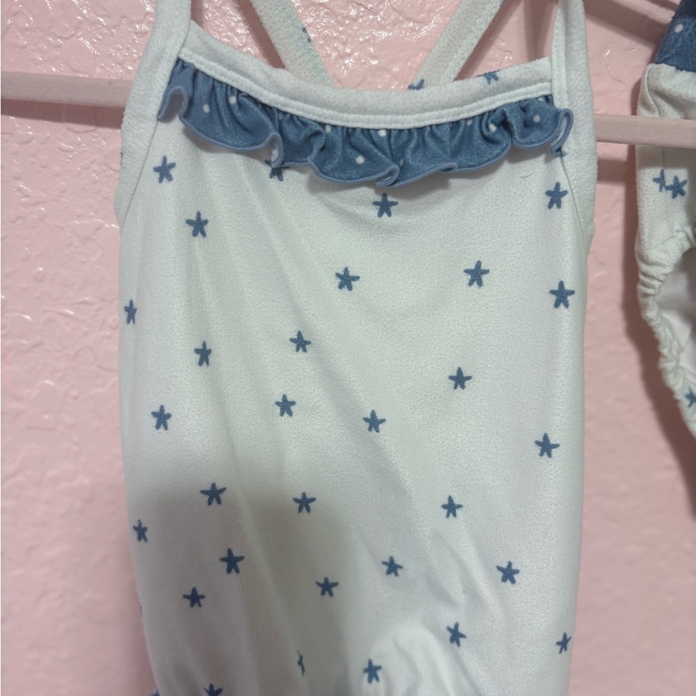 SweetHoney Blue and White Star Romper